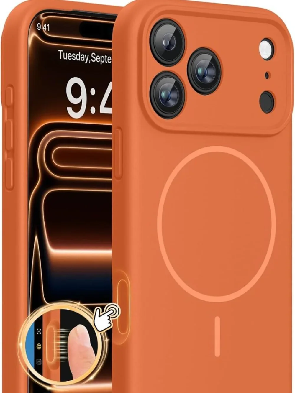 iPhone 17 Pro Magnetic Case MagSafe Shockproof Orange Cover